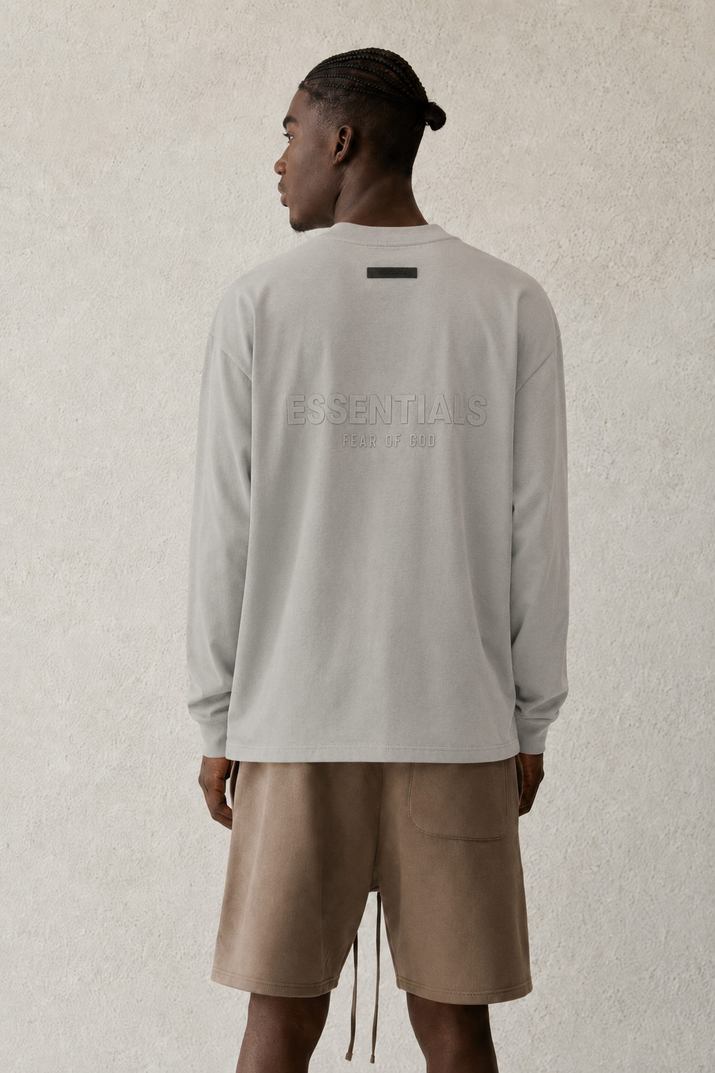 AMBERELLE Back Logo Long Sleeve Tee in dark taupe