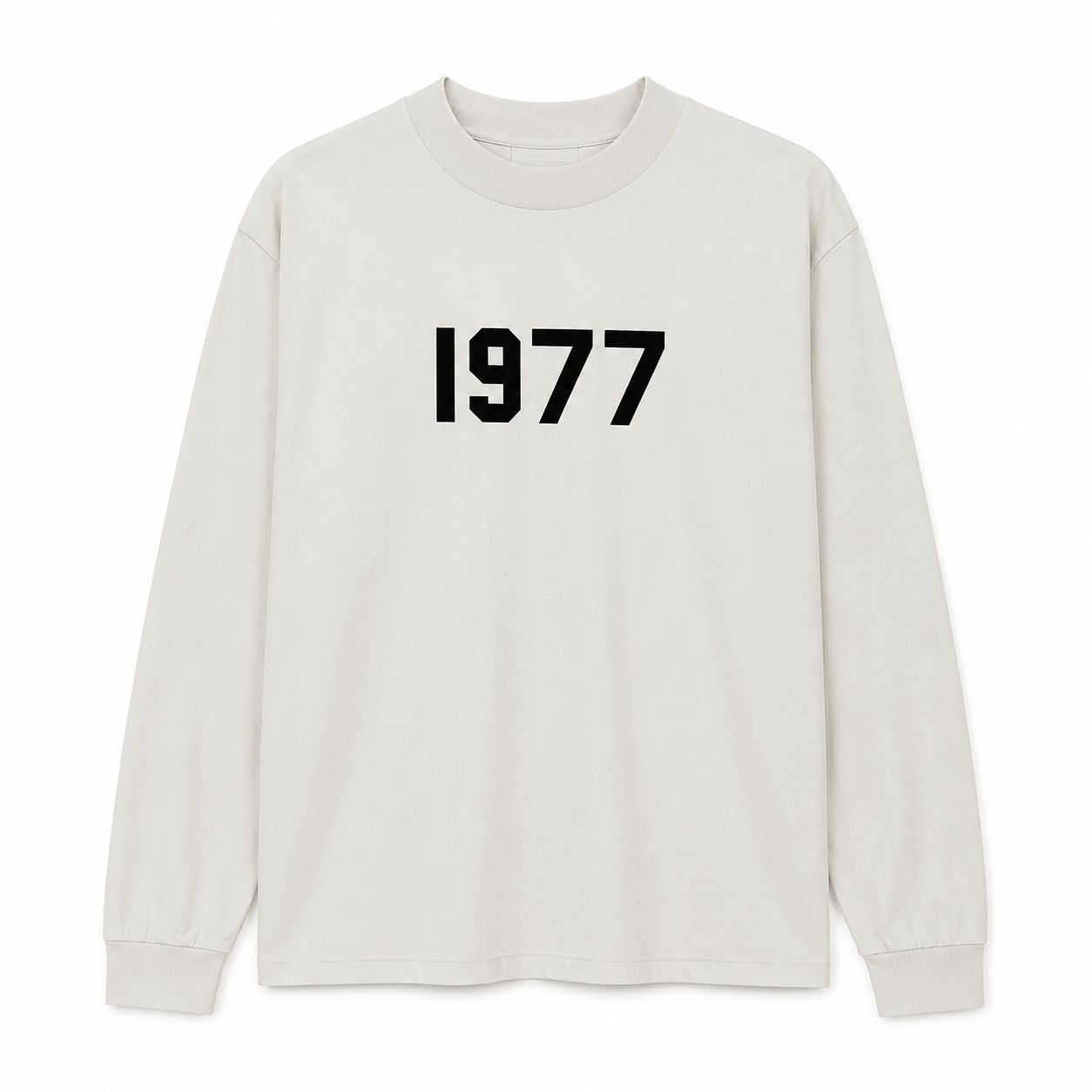 AMBERELLE 1977 Graphic Long Sleeve Tee in light heather grey
