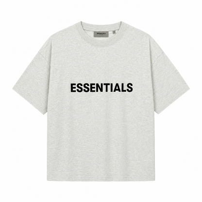 AMBERELLE Classic Logo Short Sleeve Tee in light heather grey