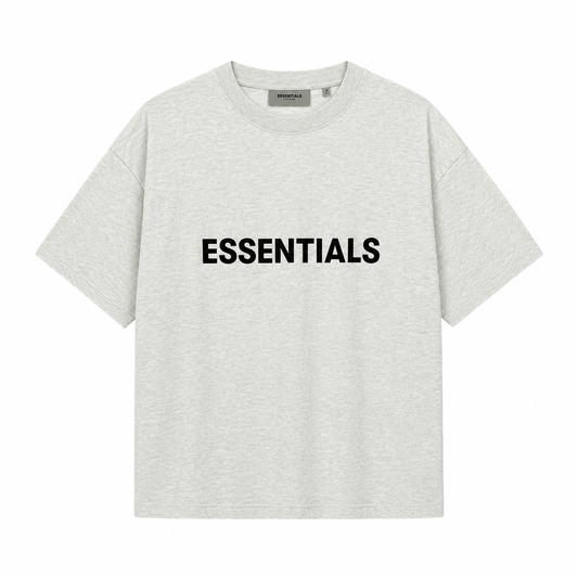 AMBERELLE Classic Logo Short Sleeve Tee in light heather grey