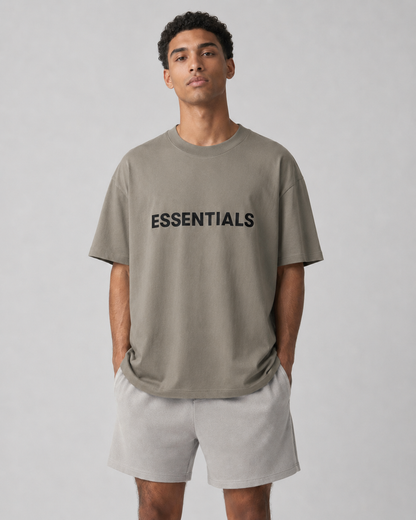AMBERELLE Classic Logo Short Sleeve Tee in cream