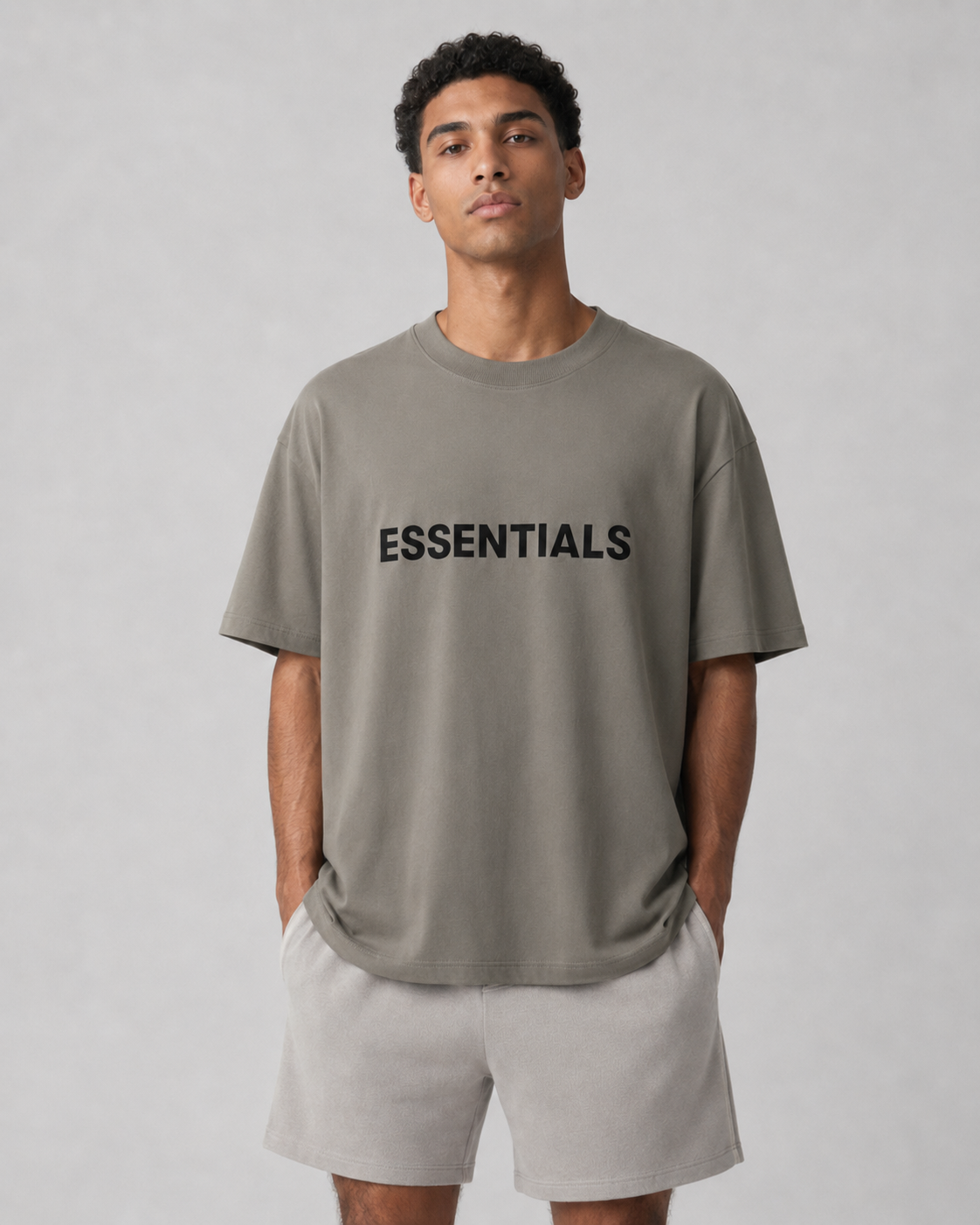 AMBERELLE Classic Logo Short Sleeve Tee in cream