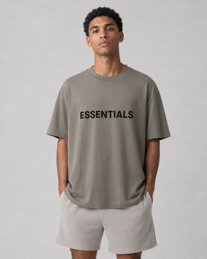 AMBERELLE Classic Logo Short Sleeve Tee in cream