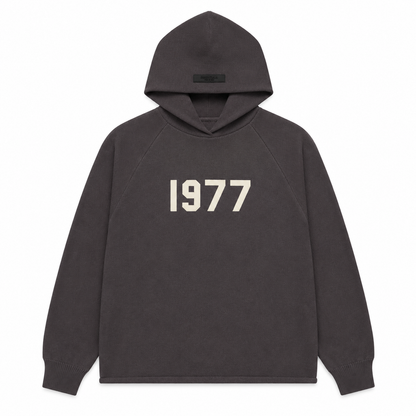 AMBERELLE 1977 Knit Pullover Hoodie in black