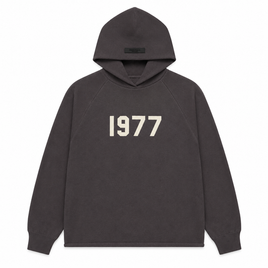 AMBERELLE 1977 Knit Pullover Hoodie in black
