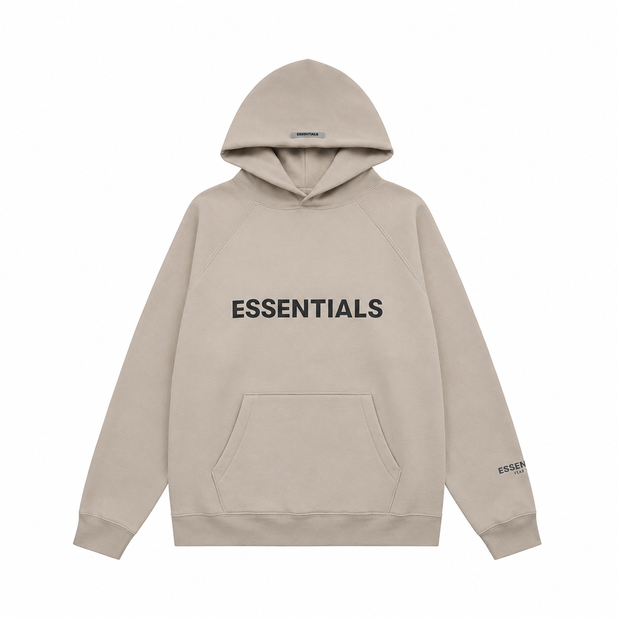 AMBERELLE 20FW Classic Logo Fleece Hoodie in beige