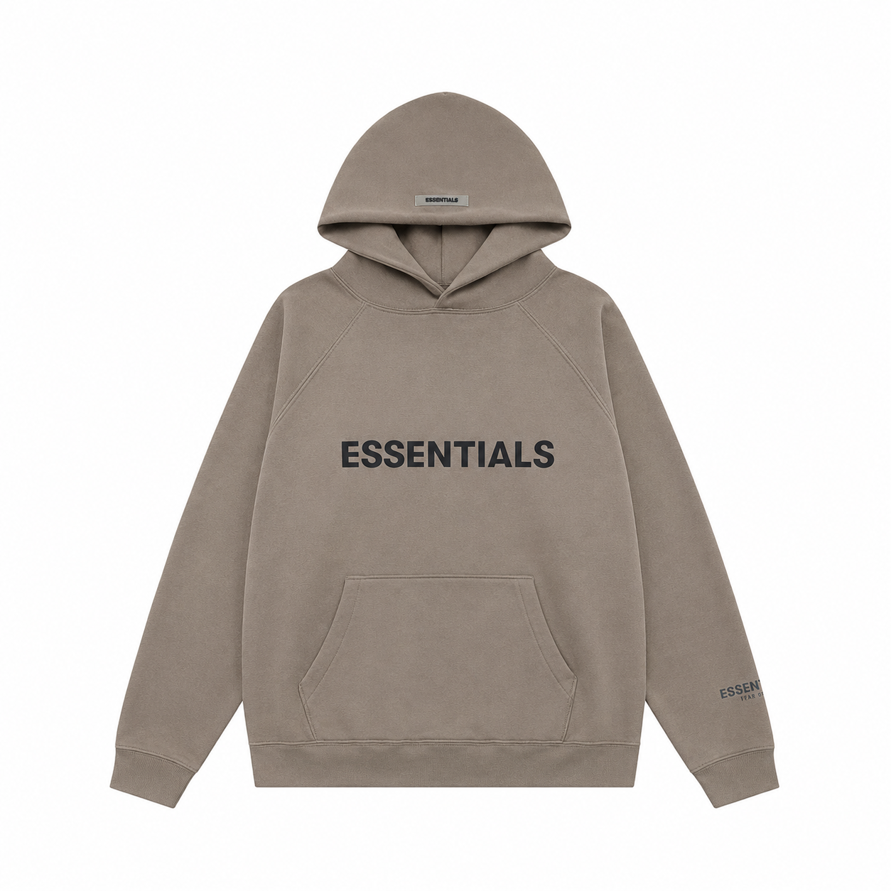 AMBERELLE 20FW Classic Logo Fleece Hoodie in cream