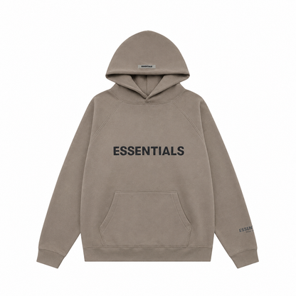 AMBERELLE 20FW Classic Logo Fleece Hoodie in cream