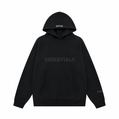 AMBERELLE 20FW Classic Logo Fleece Hoodie in cream