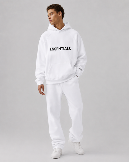 AMBERELLE 20FW Classic Logo Fleece Hoodie in beige