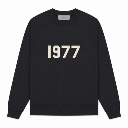 AMBERELLE 1977 Graphic Crewneck Sweatshirt in light heather grey