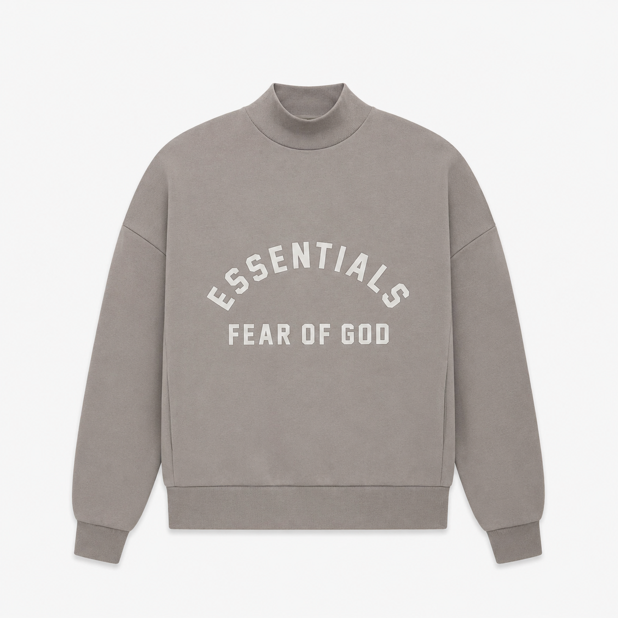 AMBERELLE Arc Logo Flocked Mock Neck Sweatshirt in black