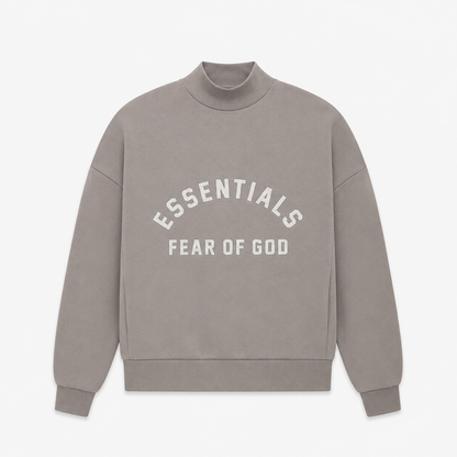 AMBERELLE Arc Logo Flocked Mock Neck Sweatshirt in black