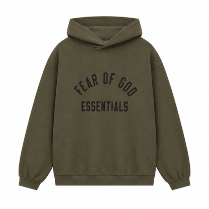 AMBERELLE Back to School Arc Letter Fleece Hoodie in black