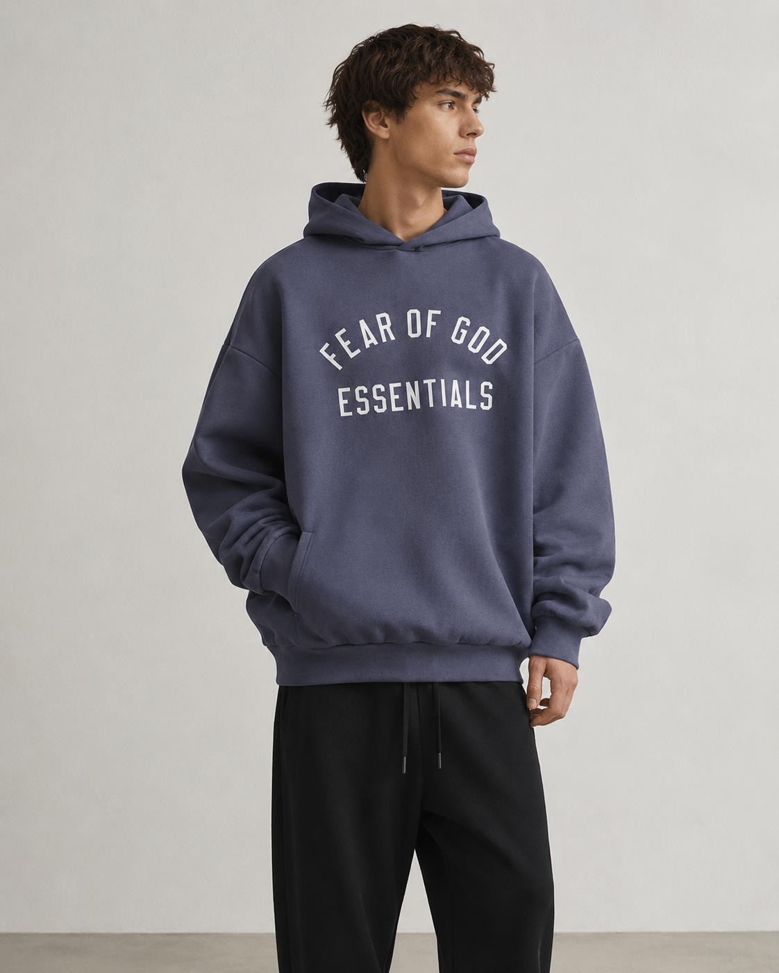 AMBERELLE Back to School Arc Letter Fleece Hoodie in black
