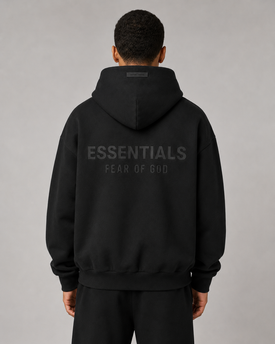 AMBERELLE SS25 Metallic Patch Back Logo Hoodie in gray