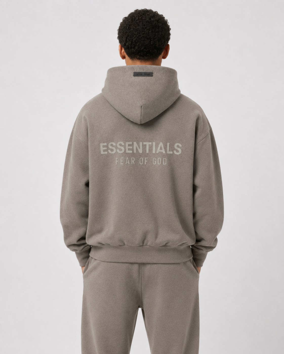 AMBERELLE SS25 Metallic Patch Back Logo Hoodie in cream