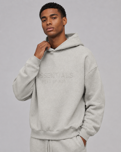 AMBERELLE Embossed Classic Fleece Hoodie in black