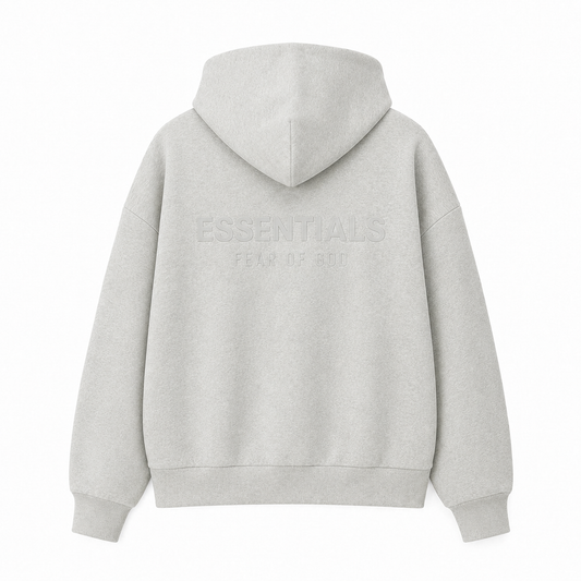 AMBERELLE SS25 Classic Full Zip Hoodie in light heather grey