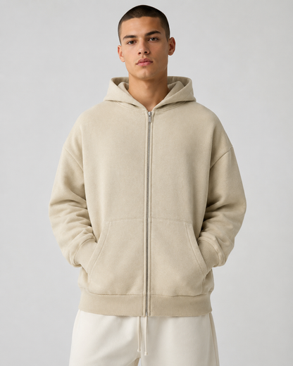 AMBERELLE SS25 Classic Full Zip Hoodie in gray