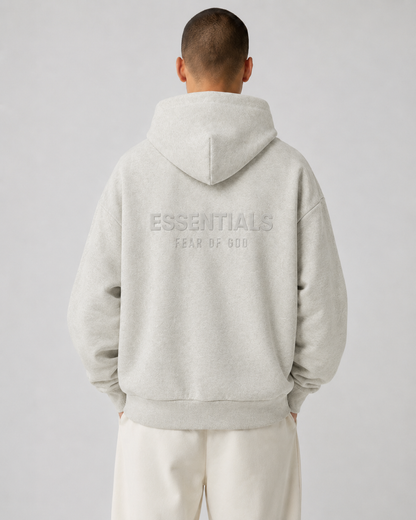 AMBERELLE SS25 Classic Full Zip Hoodie in light heather grey