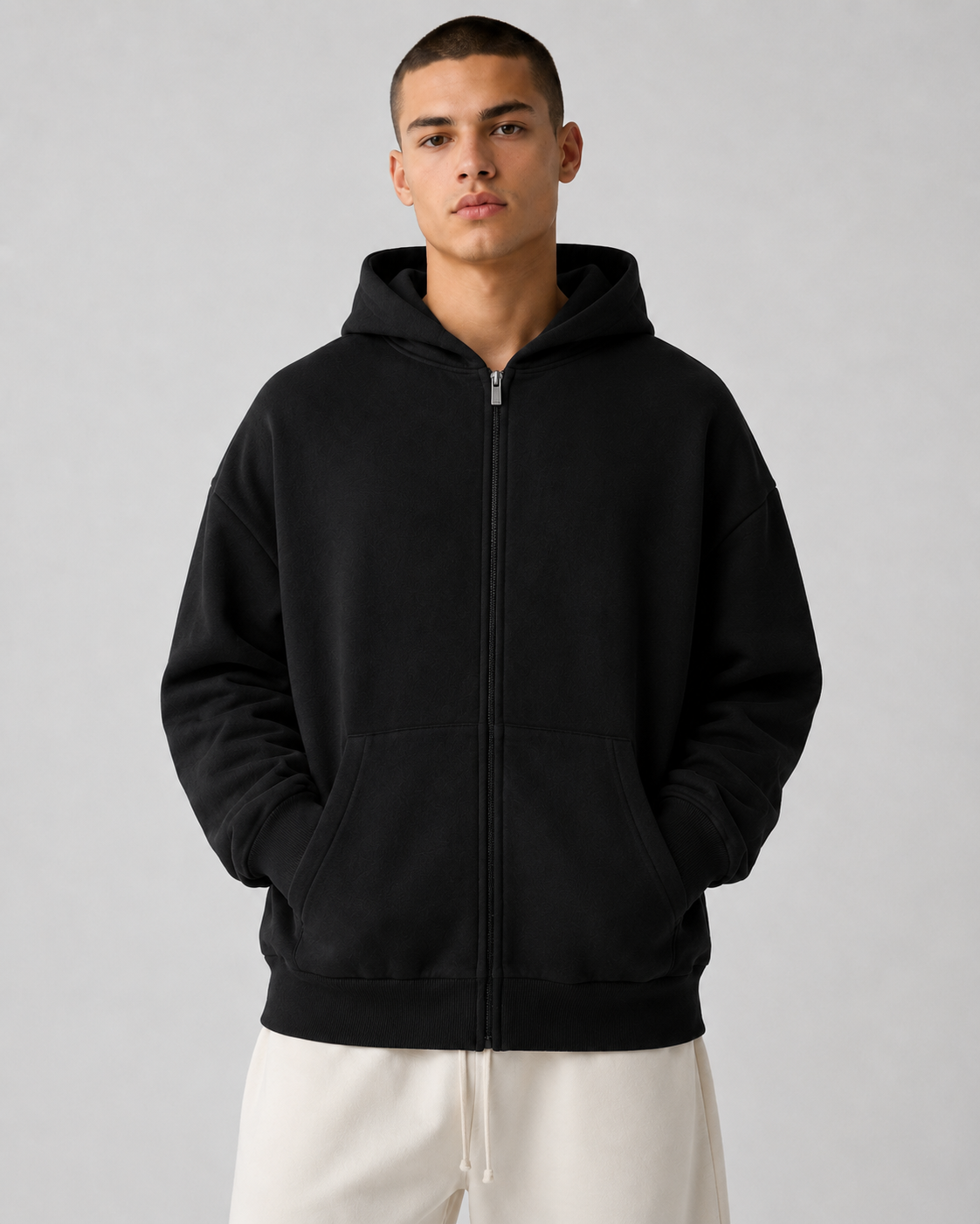 AMBERELLE SS25 Classic Full Zip Hoodie in black