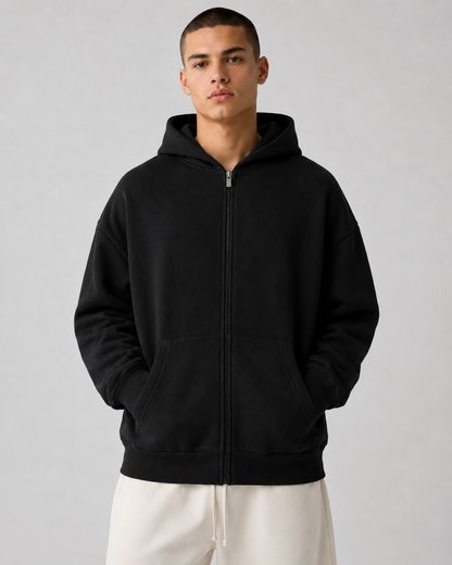 AMBERELLE SS25 Classic Full Zip Hoodie in black