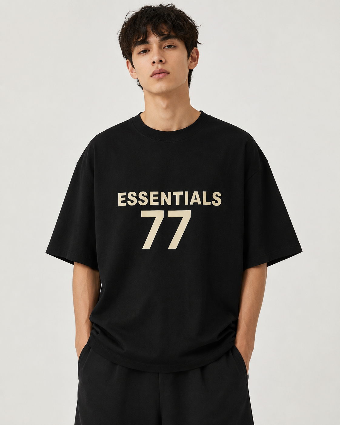 AMBERELLE 77 Graphic Short Sleeve Tee in beige