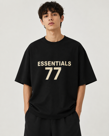 AMBERELLE 77 Graphic Short Sleeve Tee in beige