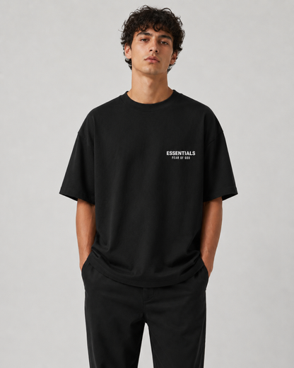 AMBERELLE Classic Back Logo T-Shirt in black