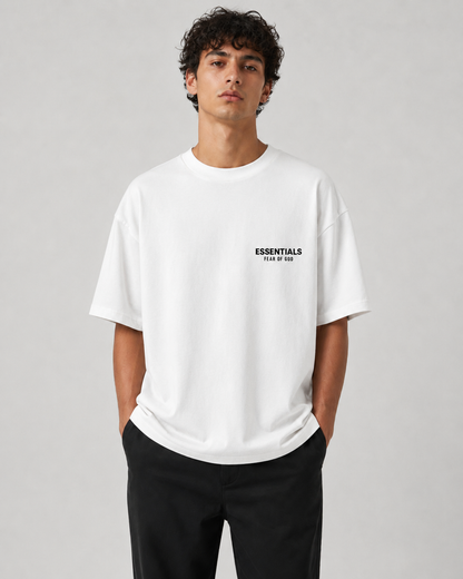 AMBERELLE Classic Back Logo T-Shirt in white