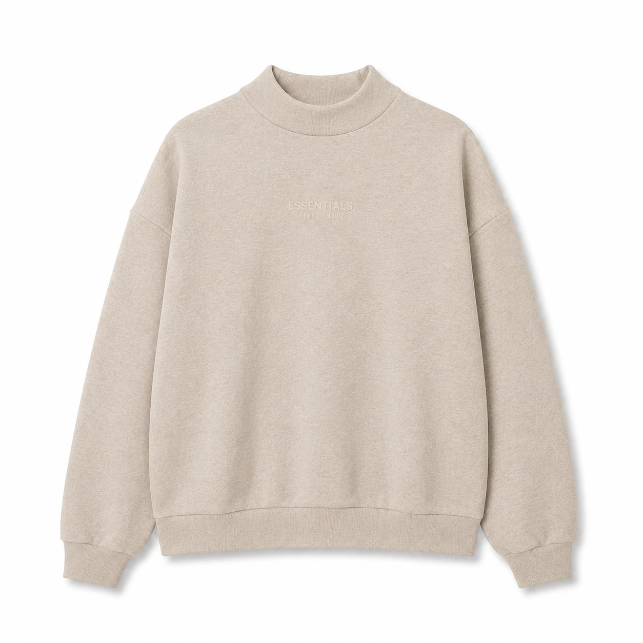 AMBERELLE Mock Neck Logo Sweatshirt in beige