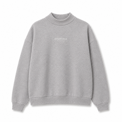 AMBERELLE Mock Neck Logo Sweatshirt in beige