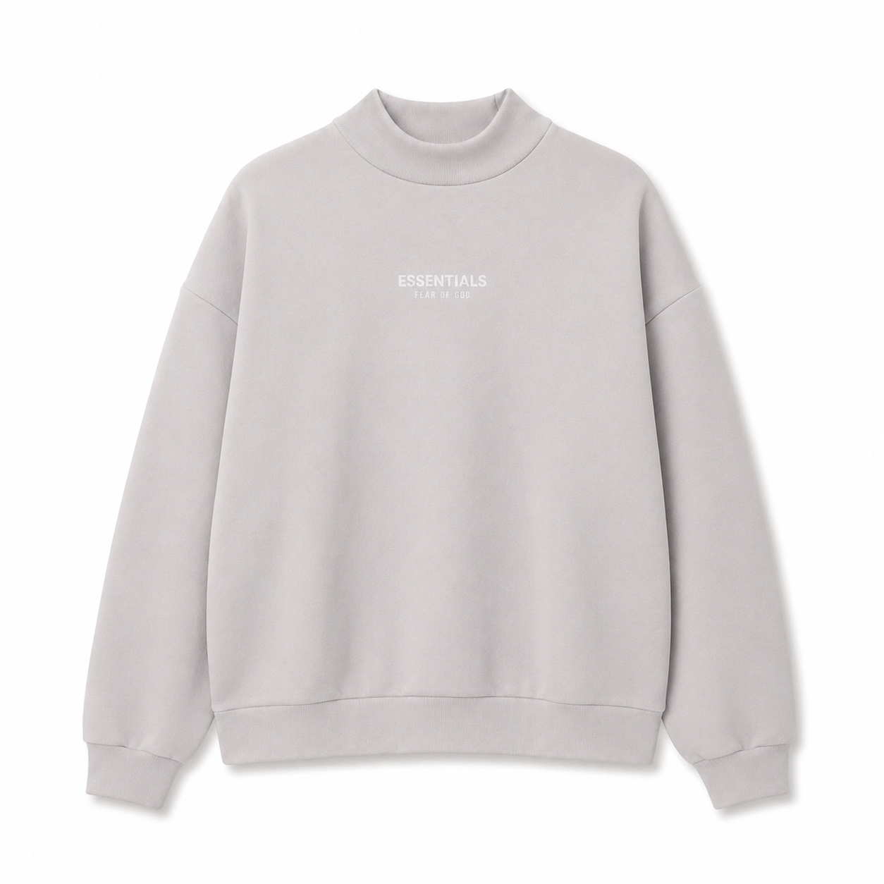AMBERELLE Mock Neck Logo Sweatshirt in light heather grey