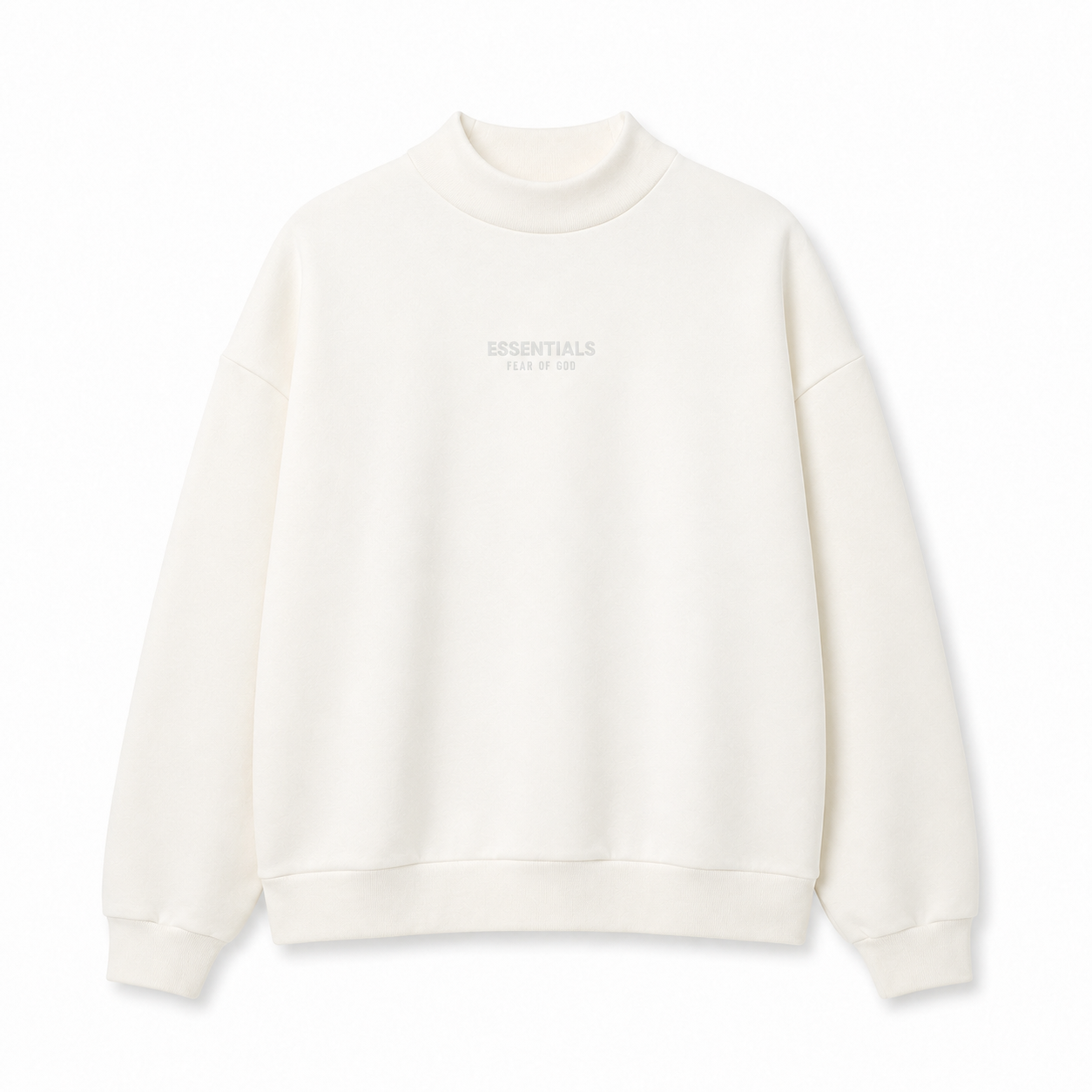 AMBERELLE Mock Neck Logo Sweatshirt in beige
