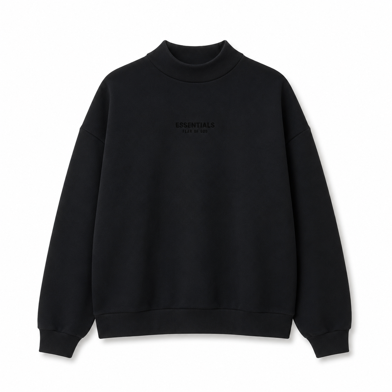 AMBERELLE Mock Neck Logo Sweatshirt in light heather grey