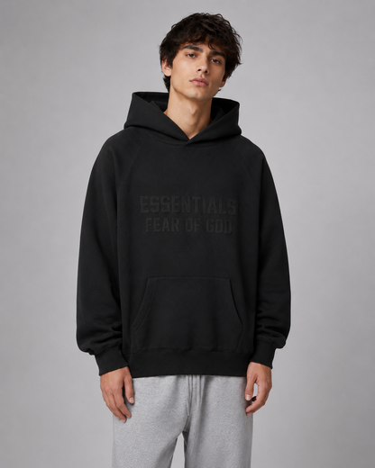 AMBERELLE Season 9 Tonal Logo Fleece Hoodie in gray