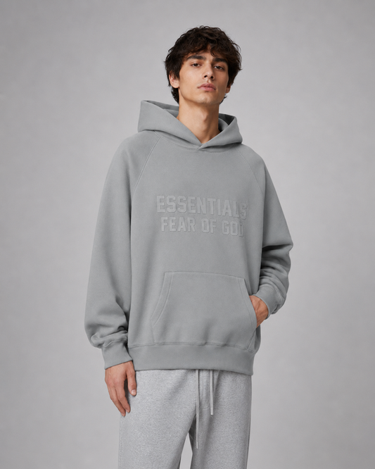 AMBERELLE Season 9 Tonal Logo Fleece Hoodie in gray