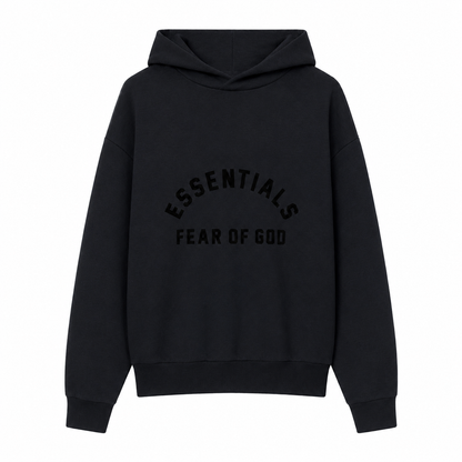 AMBERELLE Season 10 Arch Logo Fleece Hoodie in light heather grey
