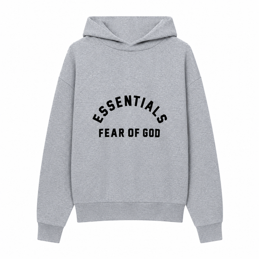 AMBERELLE Season 10 Arch Logo Fleece Hoodie in light heather grey