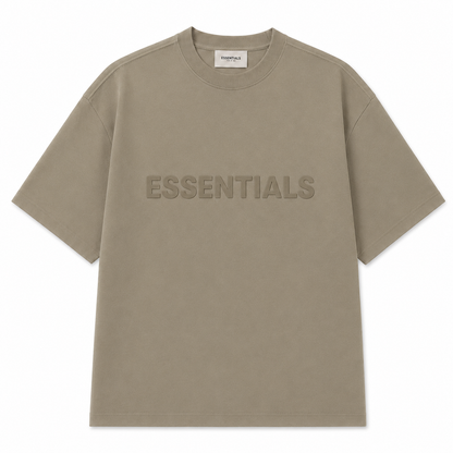 AMBERELLE Core Silicone Label Oversized T-Shirt in cream