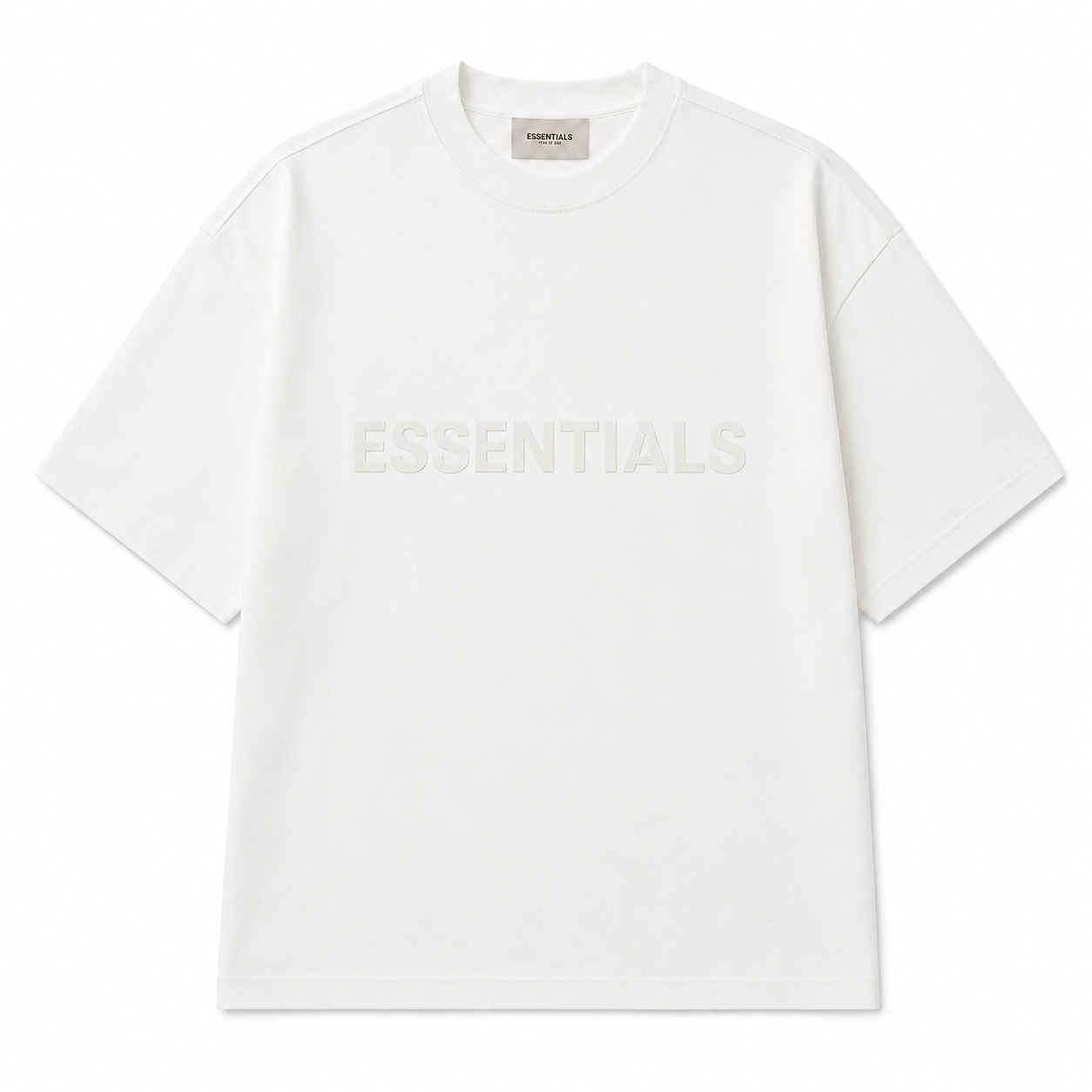 AMBERELLE Core Silicone Label Oversized T-Shirt in white