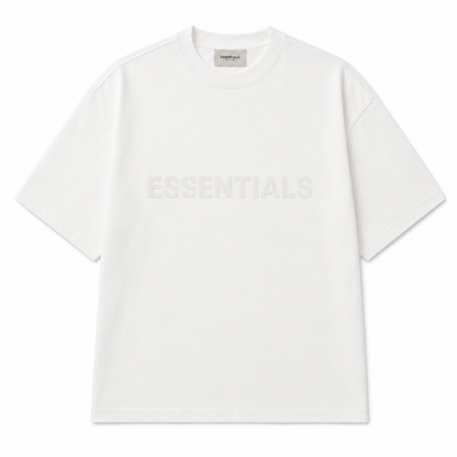 AMBERELLE Core Silicone Label Oversized T-Shirt in white