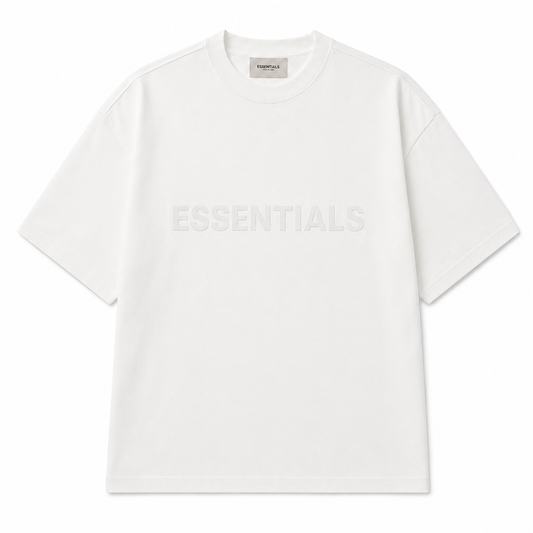 AMBERELLE Core Silicone Label Oversized T-Shirt in white
