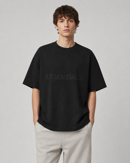 AMBERELLE Core Silicone Label Oversized T-Shirt in gray