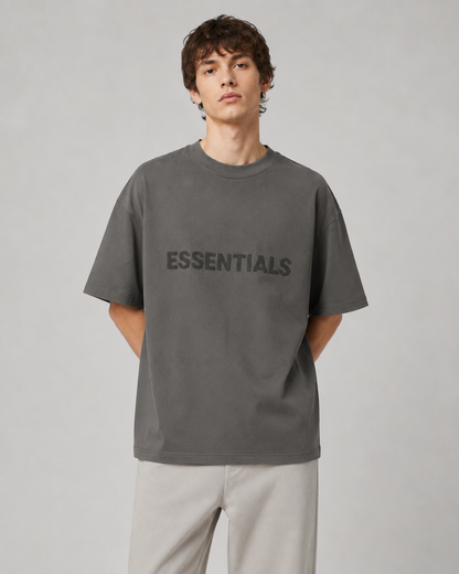 AMBERELLE Core Silicone Label Oversized T-Shirt in gray