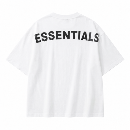 AMBERELLE Reflective Back Logo Oversized T-Shirt in white