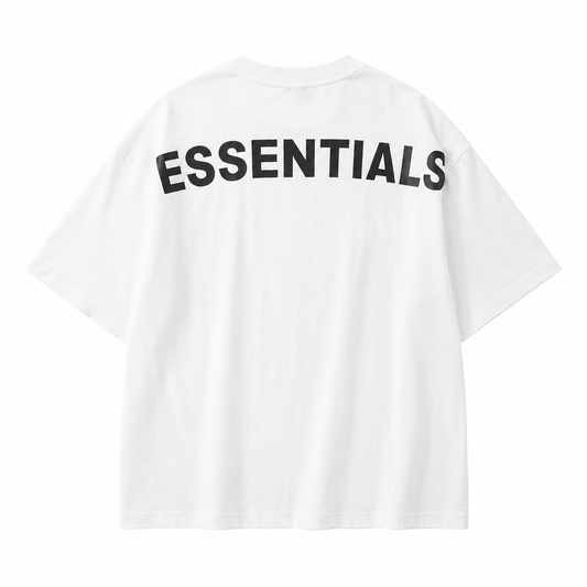 AMBERELLE Reflective Back Logo Oversized T-Shirt in white