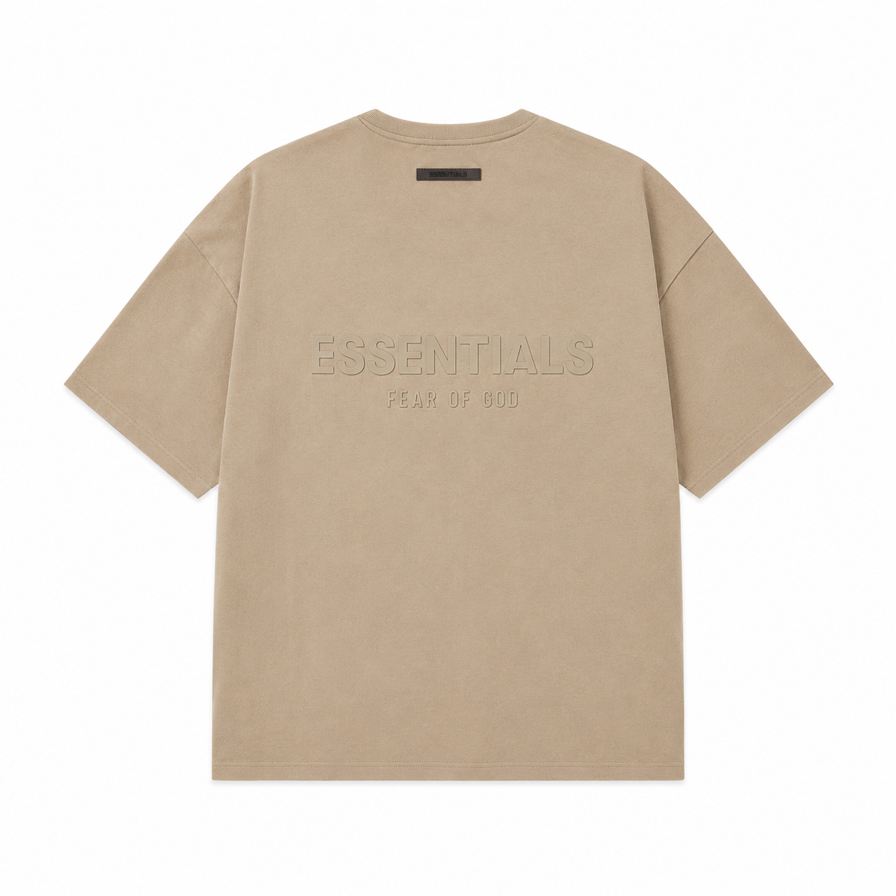 AMBERELLE Back Logo Oversized T-Shirt in beige