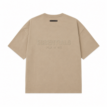 AMBERELLE Back Logo Oversized T-Shirt in beige